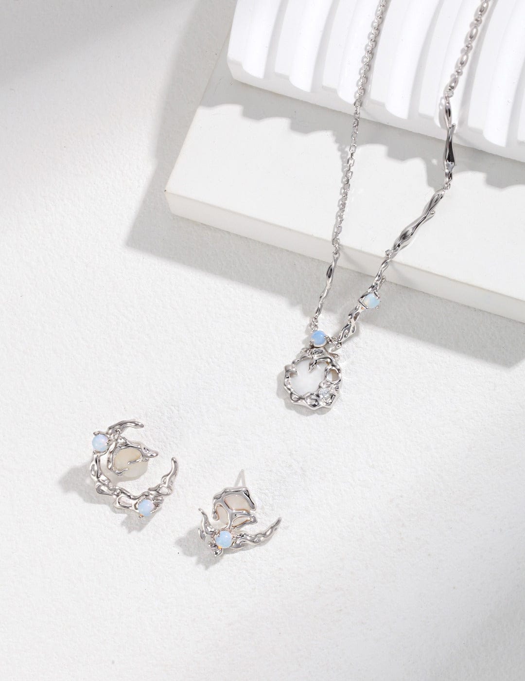Moonstone & Pearl Jewelry Set for Women Elegant Moonlight Collection Gift