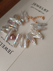 18k Gold Plated Natural Freshwater Pearl Bracelet 