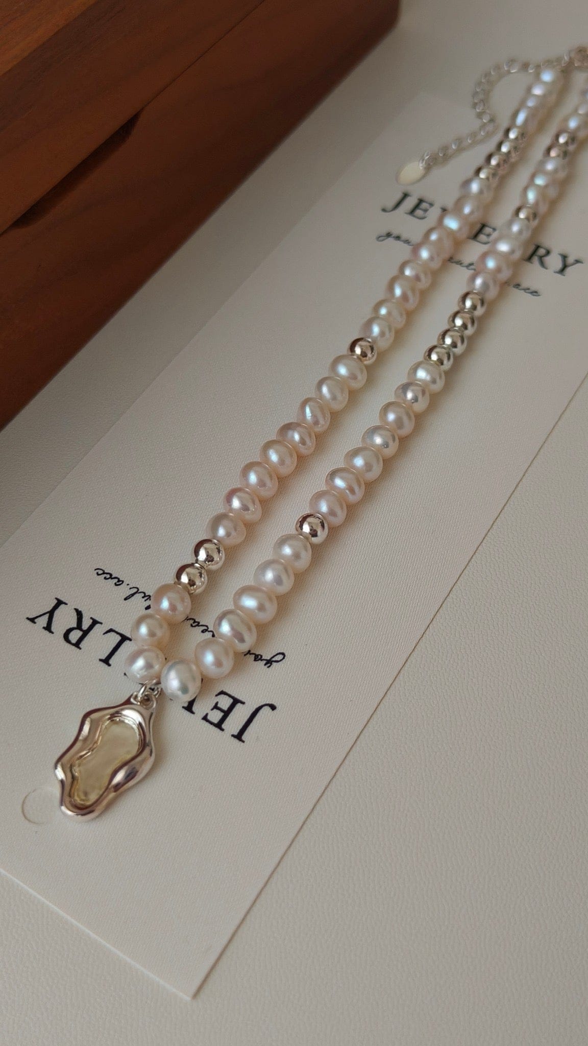 Silver-Tone Pearl Necklace