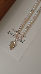 Silver-Tone Pearl Necklace