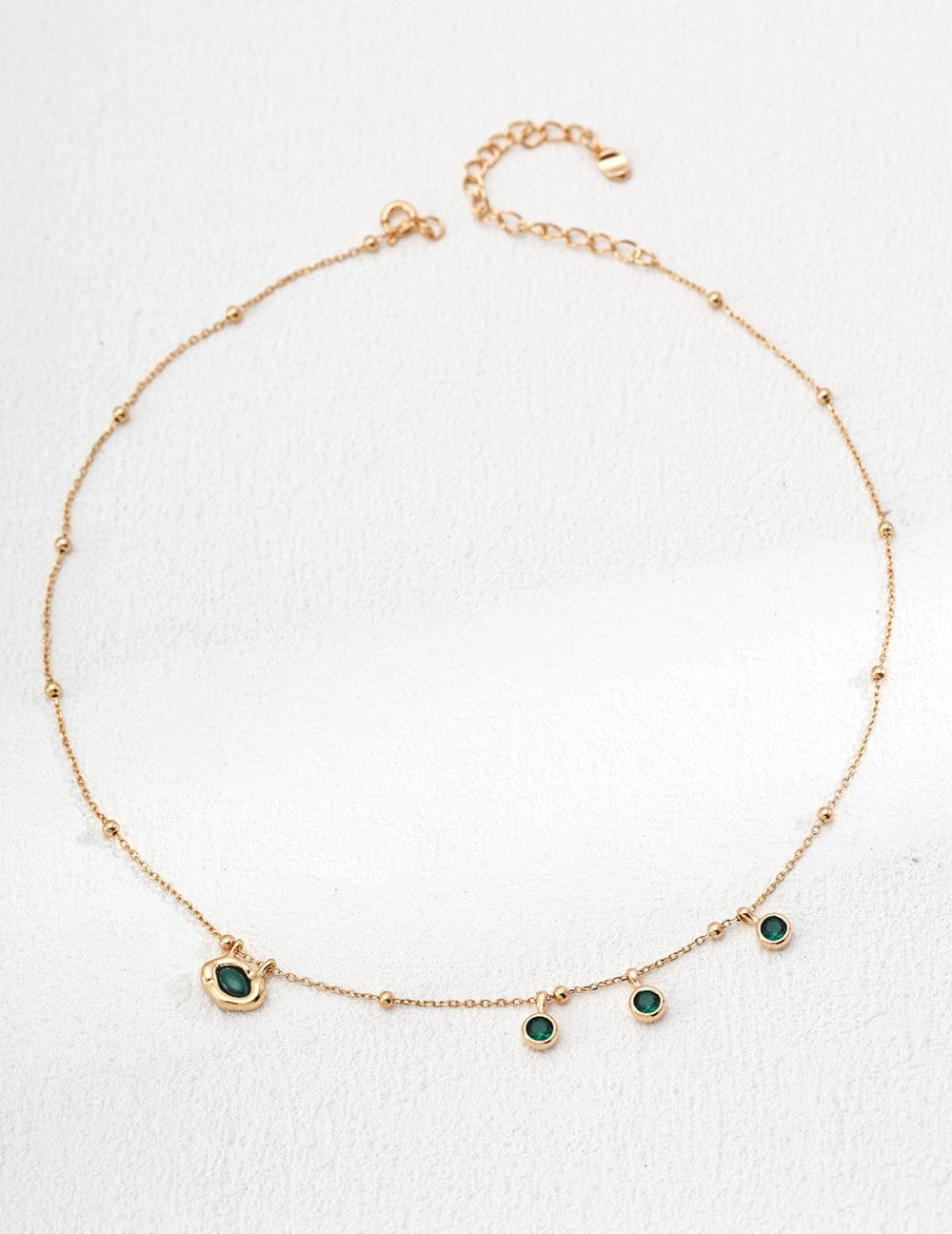 Minimalist Malachite Necklace for Women Natural Green Gemstone Jewelry