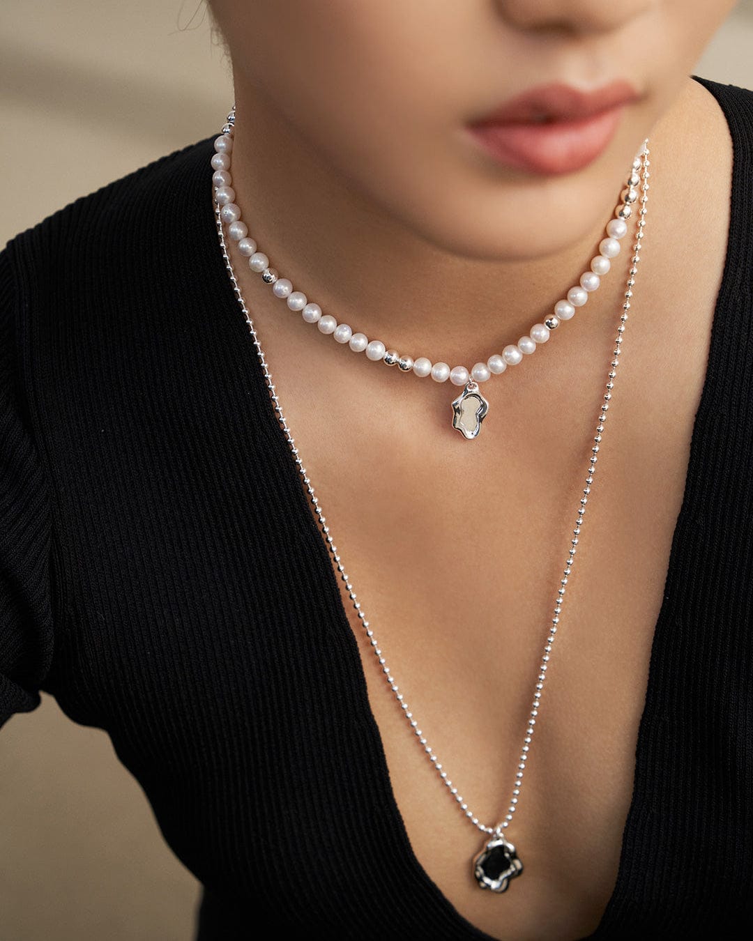 Silver-Tone Pearl Necklace