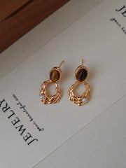 Tiger's Eye Stone Earrings